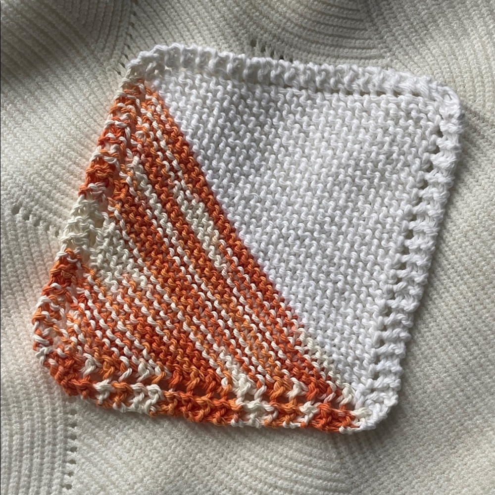 Bundle of 3 “Porcelain Orange Stripe” Dish Cloths - Picture 7 of 7